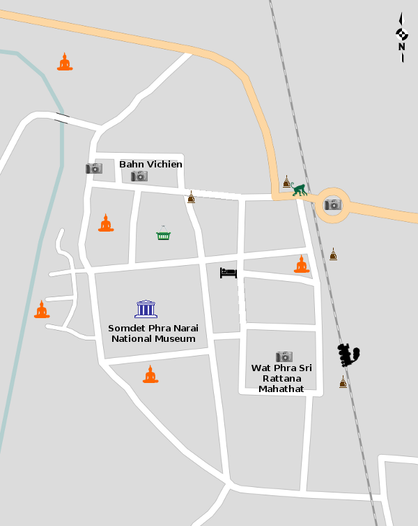 Map of Lopburi Town