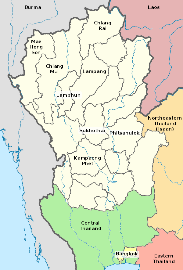 Map of Northern Thailand
