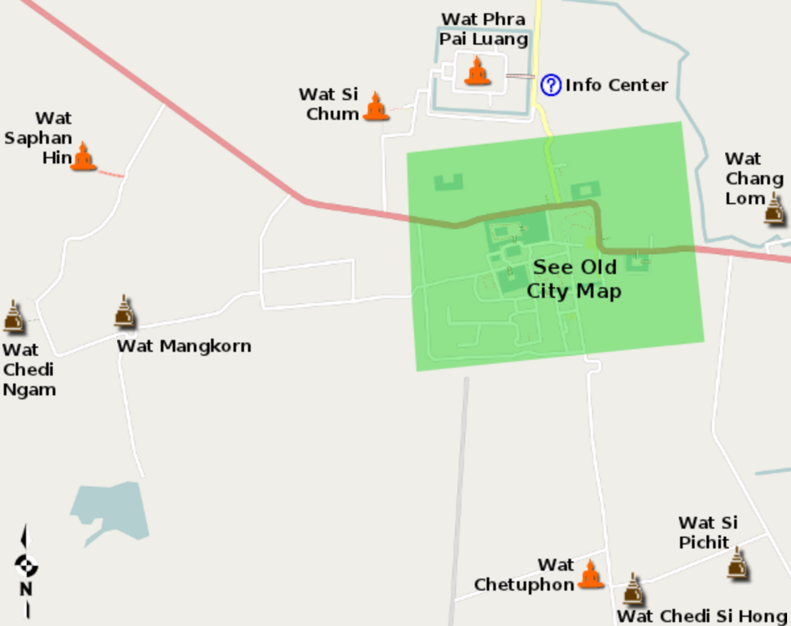 Sukhothai Historicap Park Map